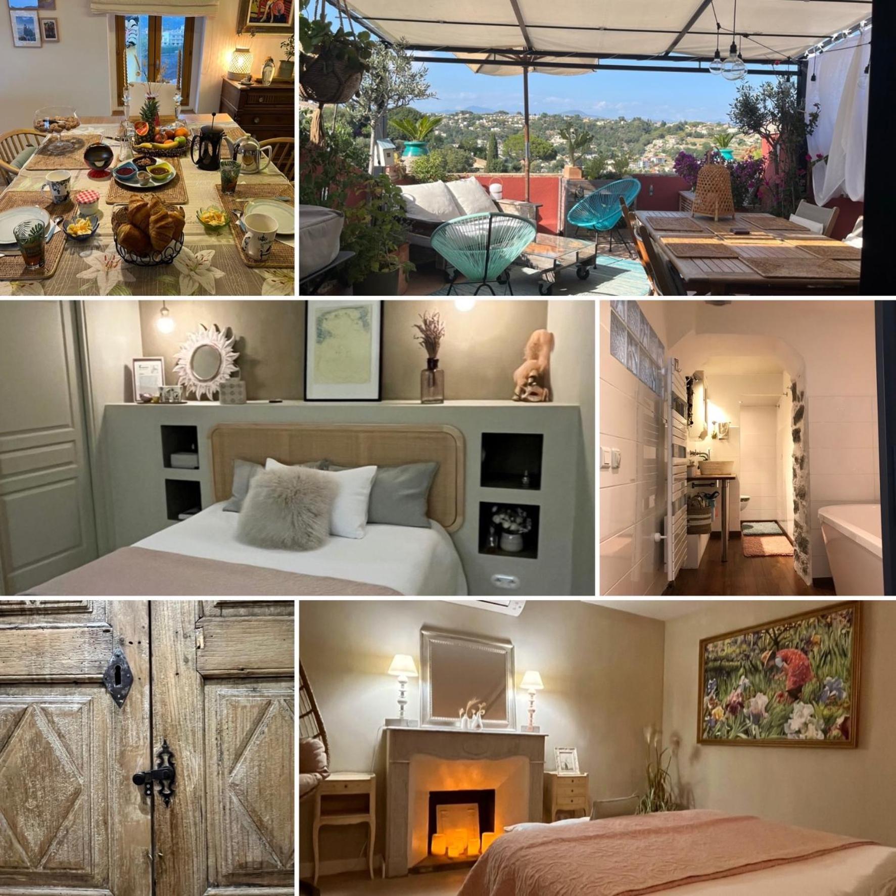 Bed & Breakfast Les Hauts De Cagnes Vue Mer Et Montagne公寓 外观 照片